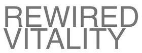 "REWIRED VITALITY" in gray letters, stacked vertically.