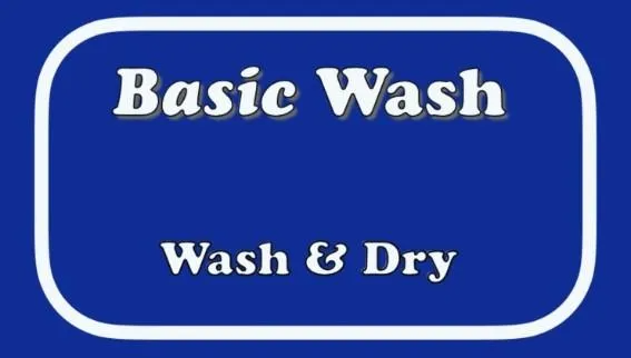 A rectangular blue sign with white border text reading 