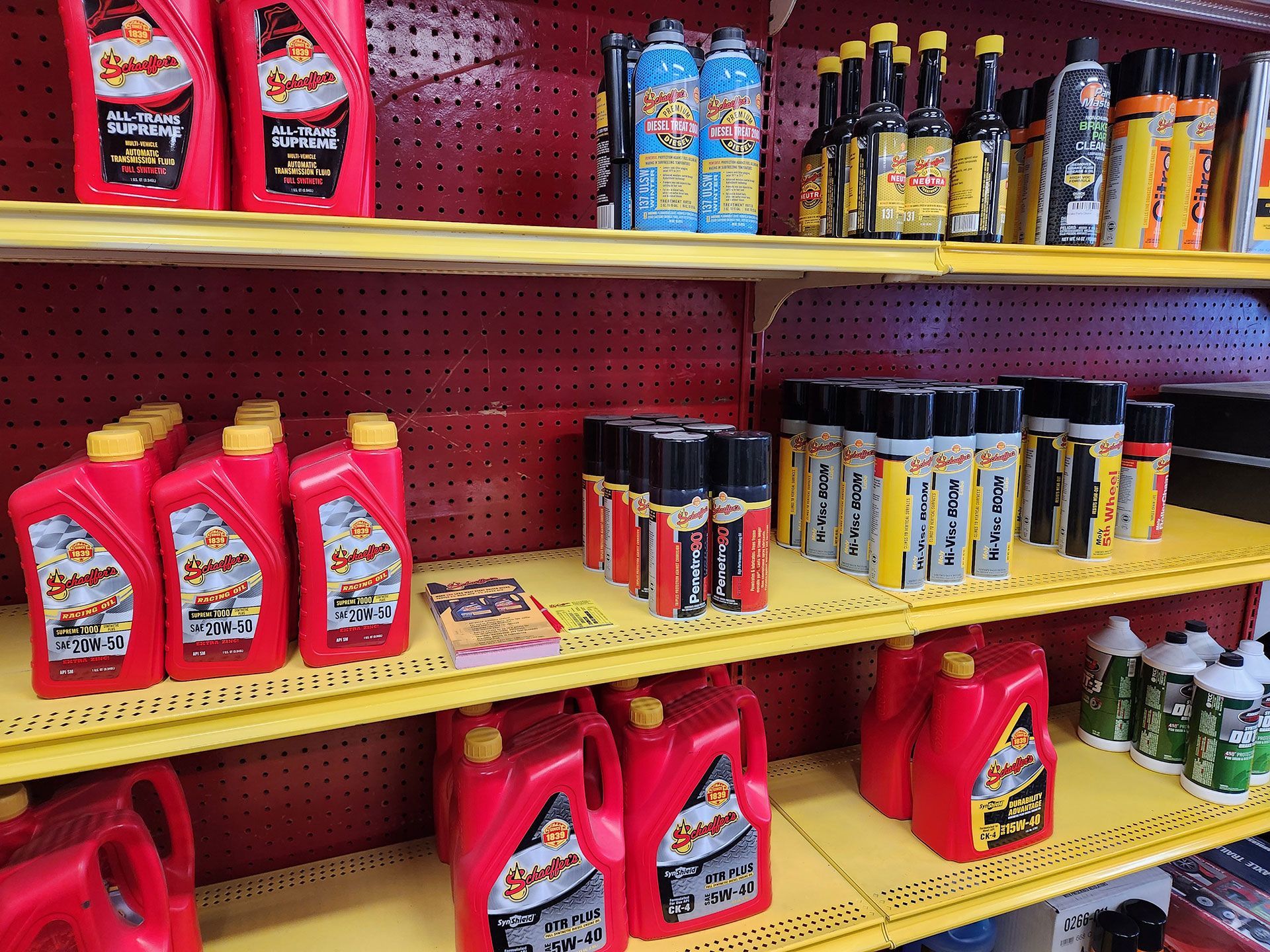 Schaeffer's Oil products on shelves