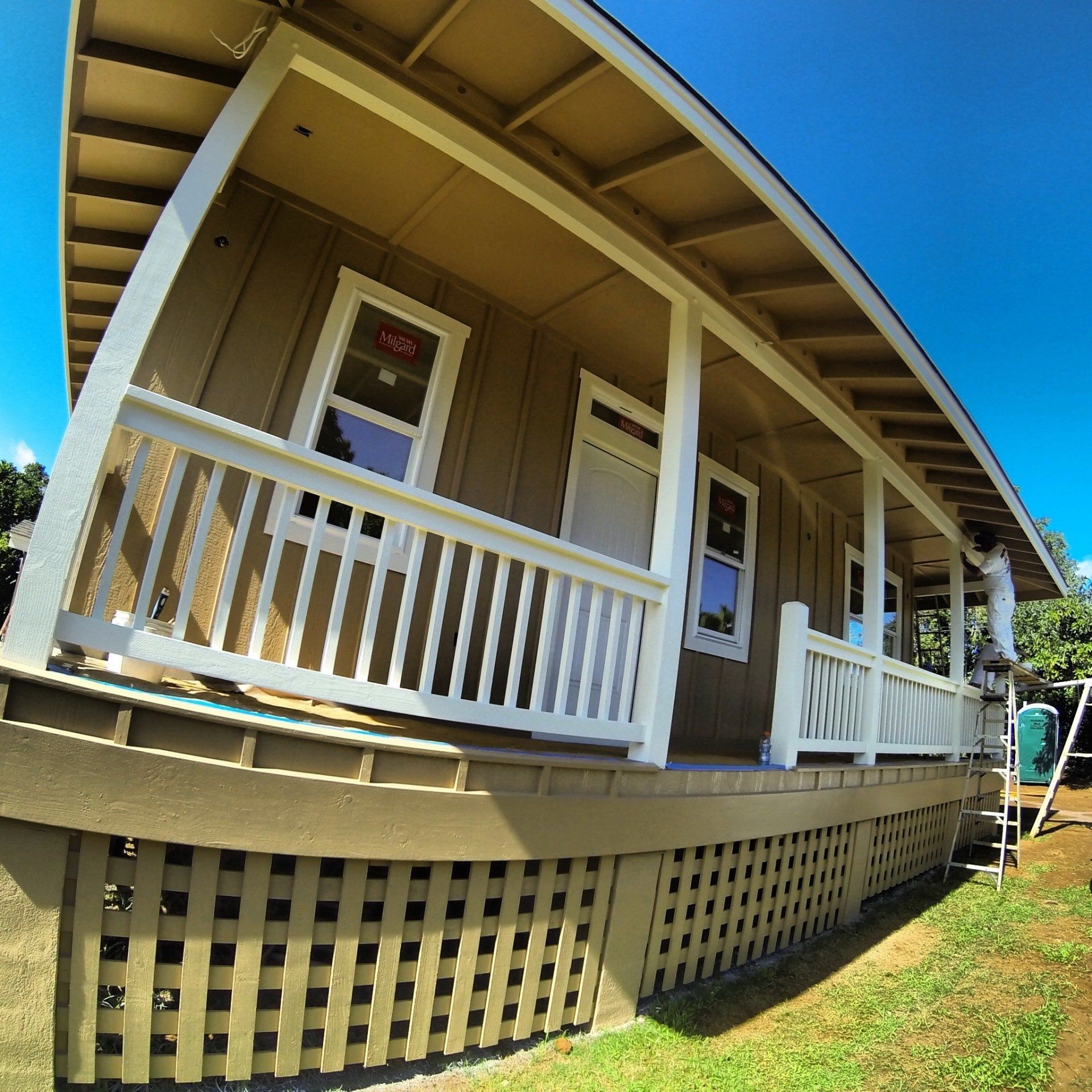 Newly painted house exterior