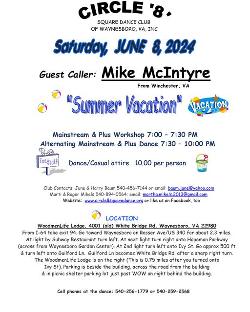 2024  June 8 - Mike McIntyre - Summer Vacation