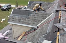Roofs being repaired