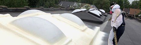 Spray foam roofing installation