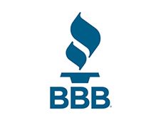 Blue BBB logo with stylized flame above the letters “BBB”