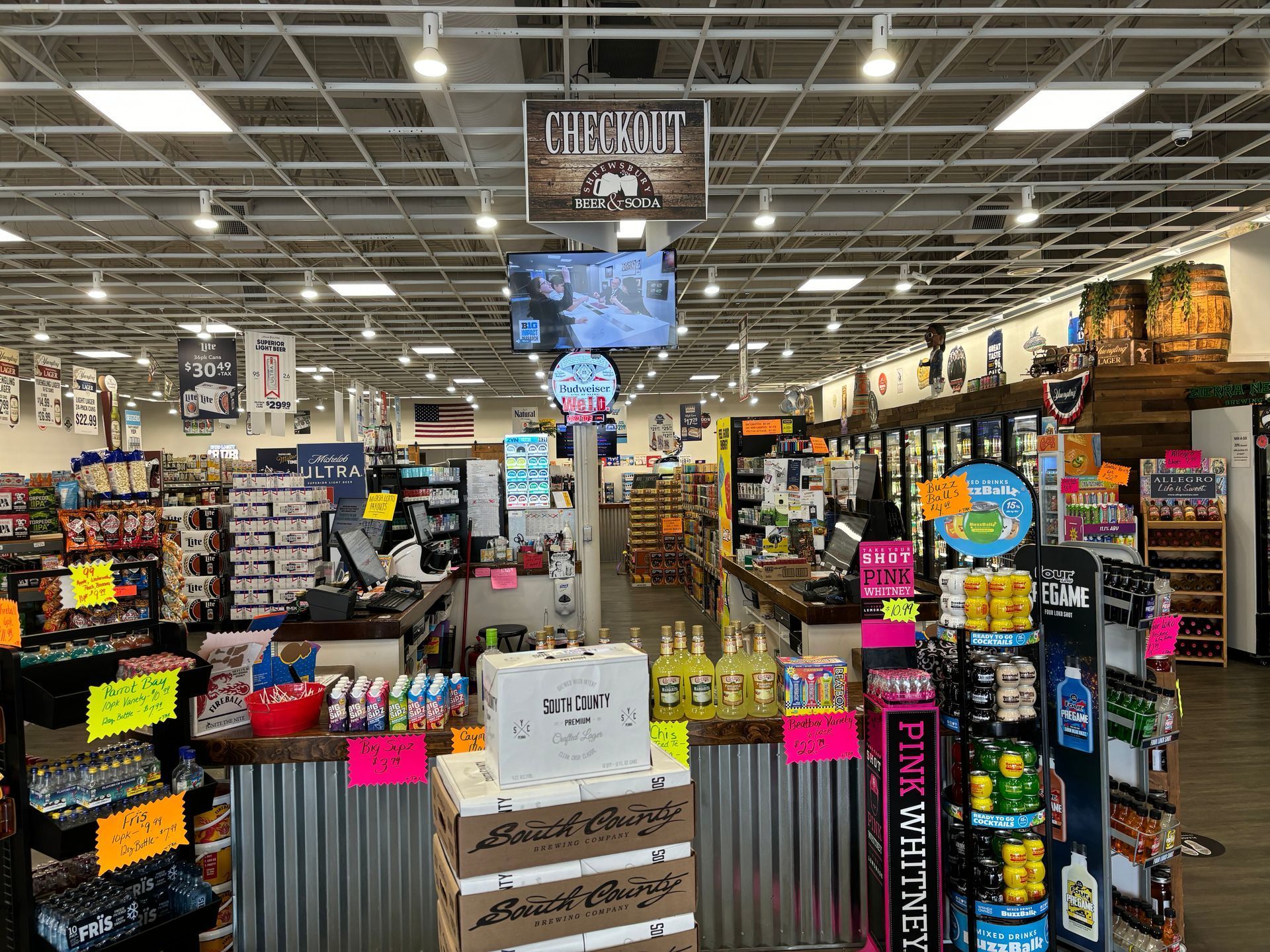 A grocery store filled with lots of food and drinks.