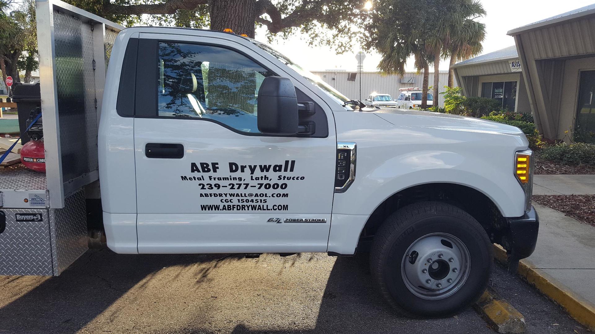 Vinyl lettering on vehicle