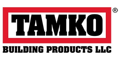 The TAMKO Building Products LLC logo, featuring black text inside a red rectangular border on a white background.