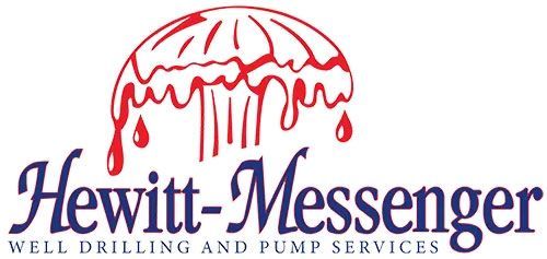 Logo of "Hewitt-Messenger" with an abstract red design above the company name. Includes "Well Drilling and Pump Services".