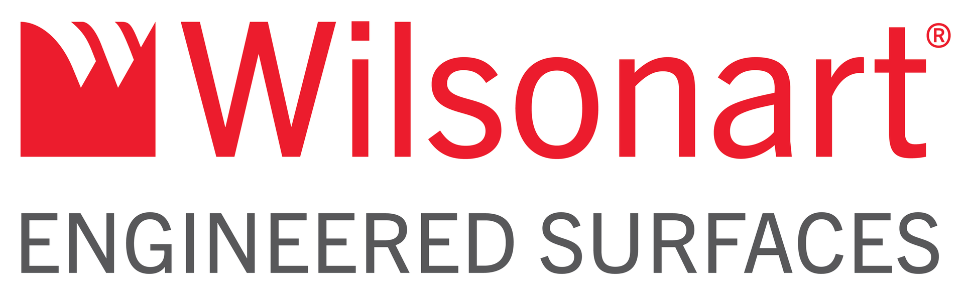 Wilsonart logo with red text and graphic, 