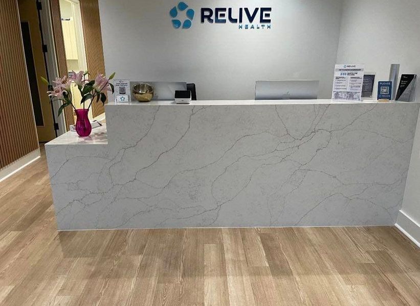 Reception desk with 