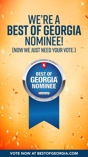 Advertisement: Best of Georgia Nominee badge.