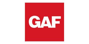 Red square GAF logo with white letters