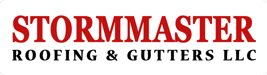 Stormmaster Roofing & Gutters LLC logo in red and black text