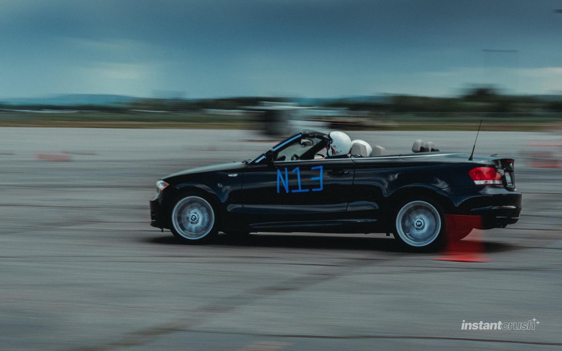 Black convertible car with 