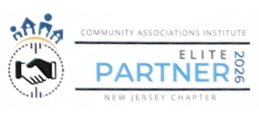 Community Associations Institute Elite Partner 2026 New Jersey Chapter logo with handshake icon