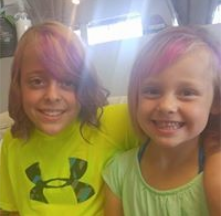 Kids with pink highlights
