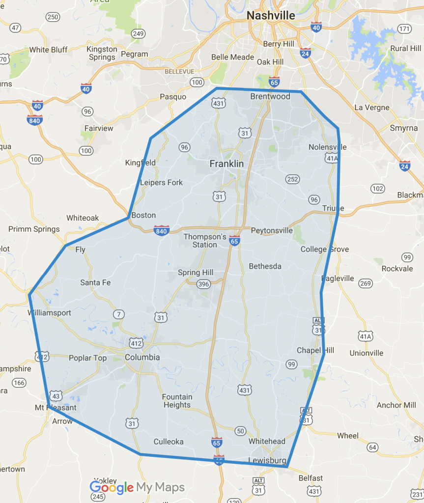 Hometown Comfort LLC - service map