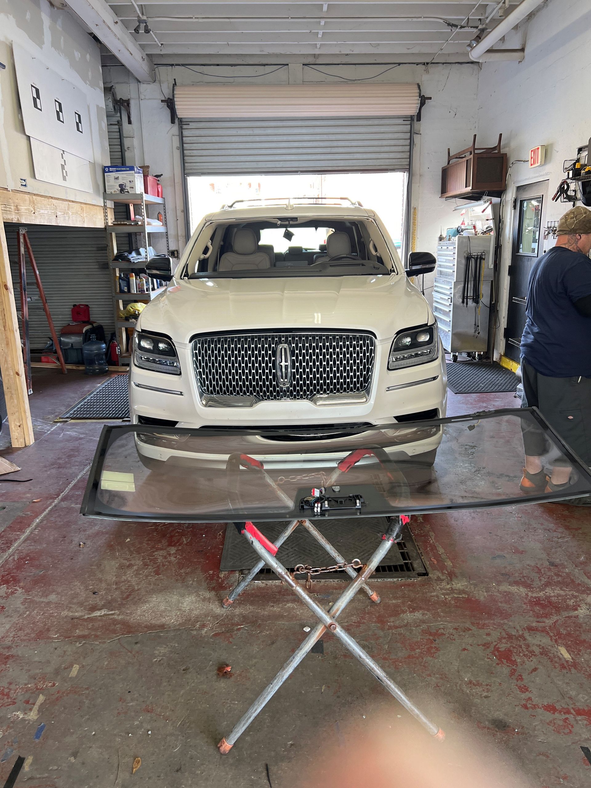 Windshield Install on white truck