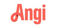 The coral-colored logo for Angi, featuring a stylized lowercase 