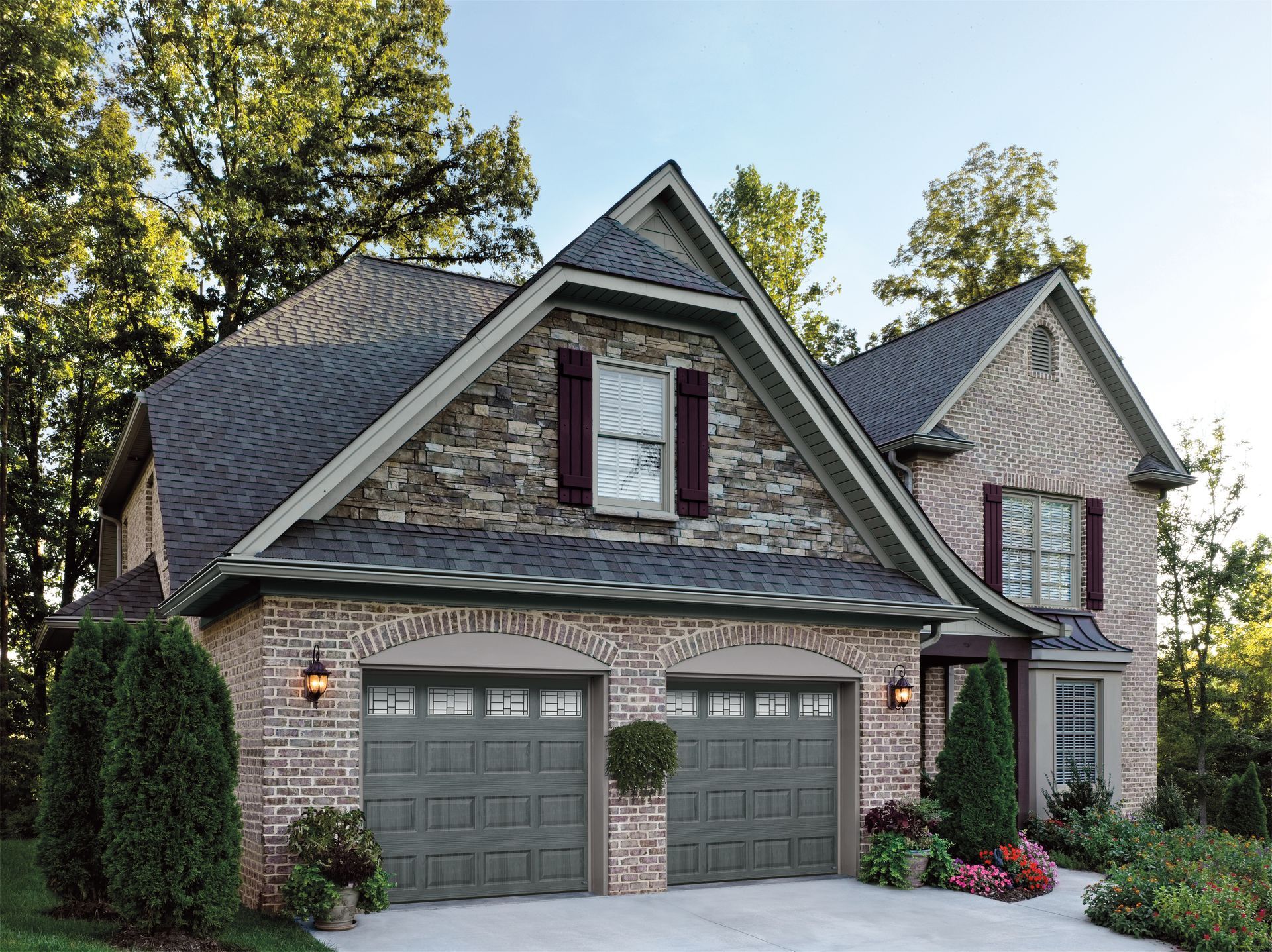 white garage door