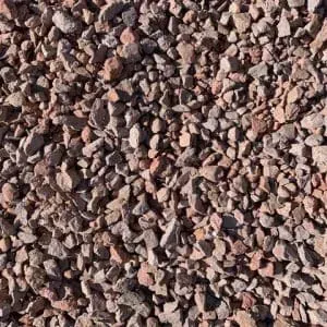 Small reddish-brown gravel, likely for landscaping or construction, filling the frame.