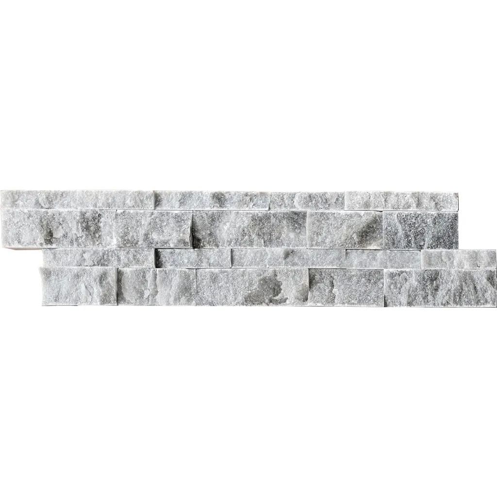 Gray and white stone tile with uneven texture.