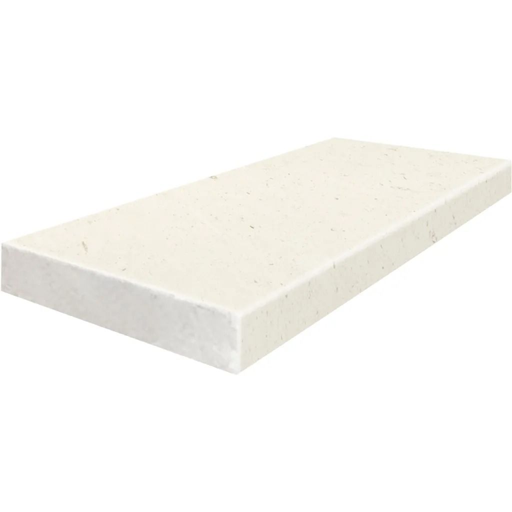 Off-white rectangular stone slab with a slightly rough surface, likely for construction or design.