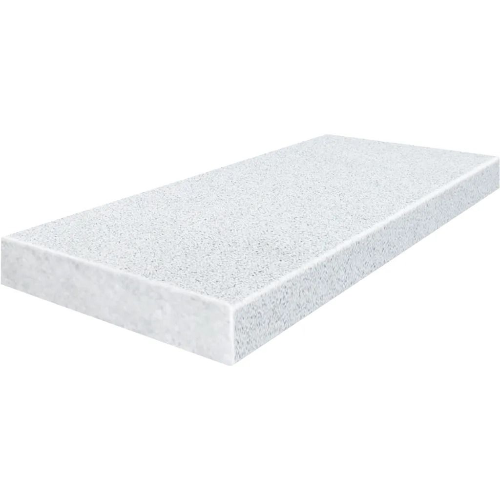 White rectangular countertop with speckled surface.