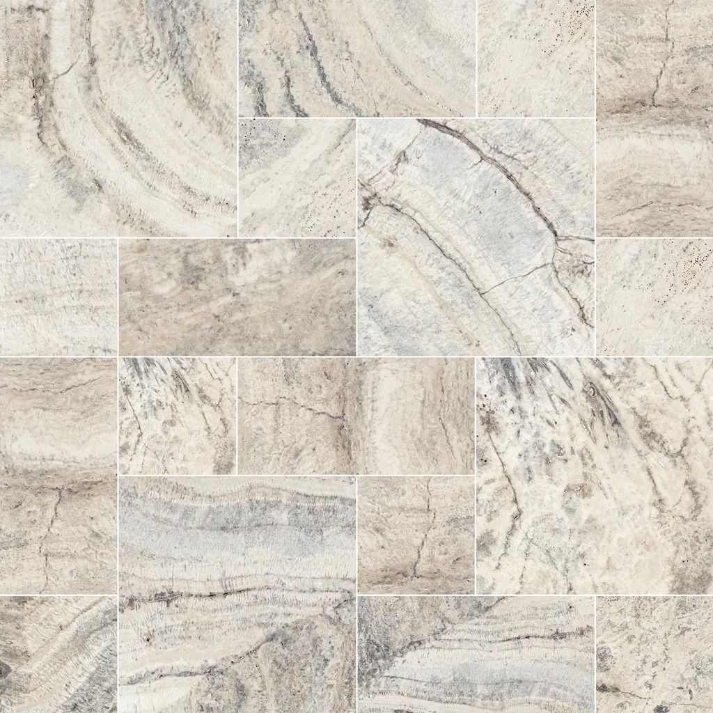 Stone tile pattern with beige, gray, and cream color variations and irregular textures.