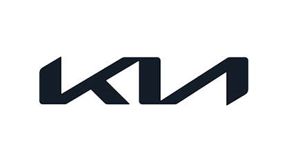 KIA logo in dark blue. Two stylized letters: