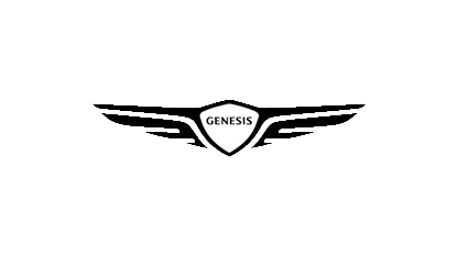 Genesis car brand logo: black wings with a shield-shaped emblem, 