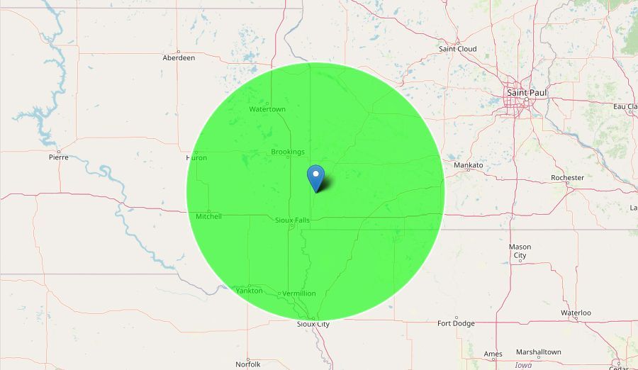 Olsen Electric Inc - 100 miles map