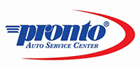 The Pronto Auto Service Center logo features the blue word 