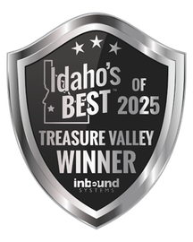 Silver shield badge: Idaho's Best 2025 Treasure Valley Winner for Inbound Systems.