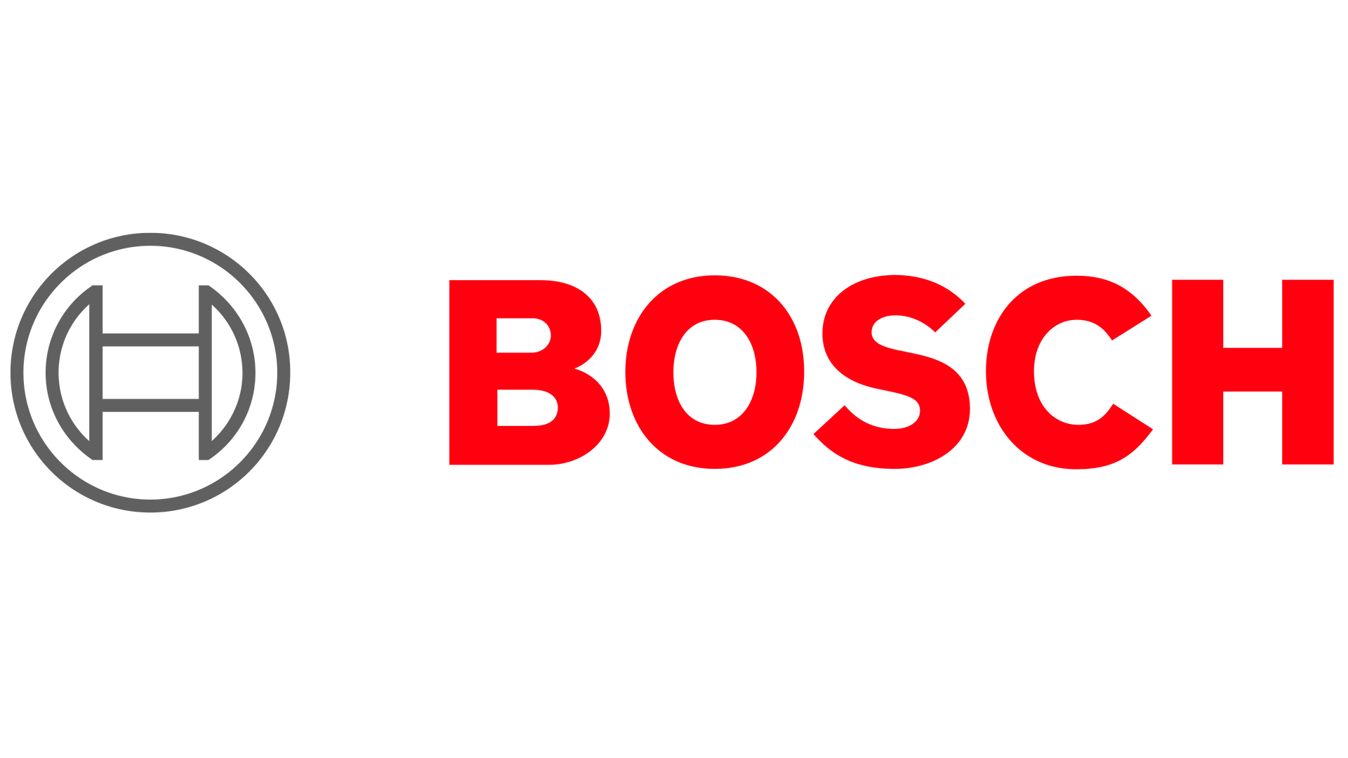 Bosch logo: white background, red
