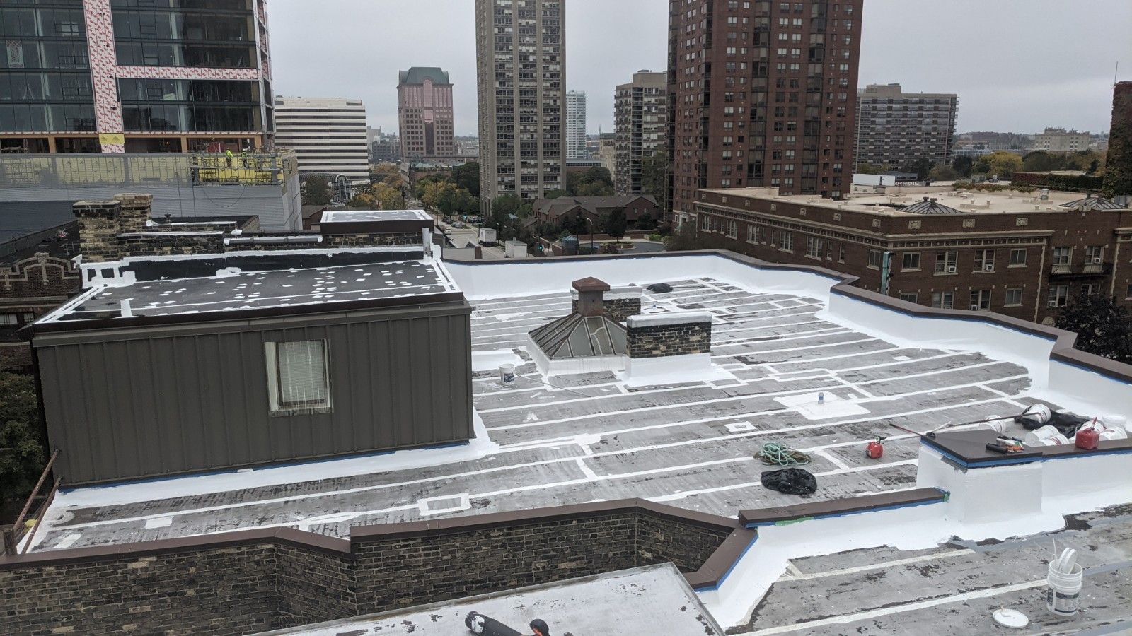 During roof restoration