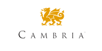 Cambria logo with a gold dragon above the word 