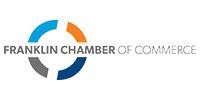 Franklin Chamber of Commerce logo with blue, orange, and gray circular icon
