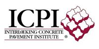 ICPI logo with black letters, burgundy interlocking pavers icon, and text
