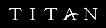 The word titan is written in white letters on a black background.