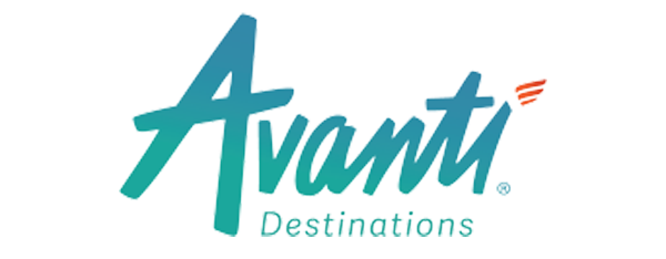 Avanti Destinations logo: Teal script
