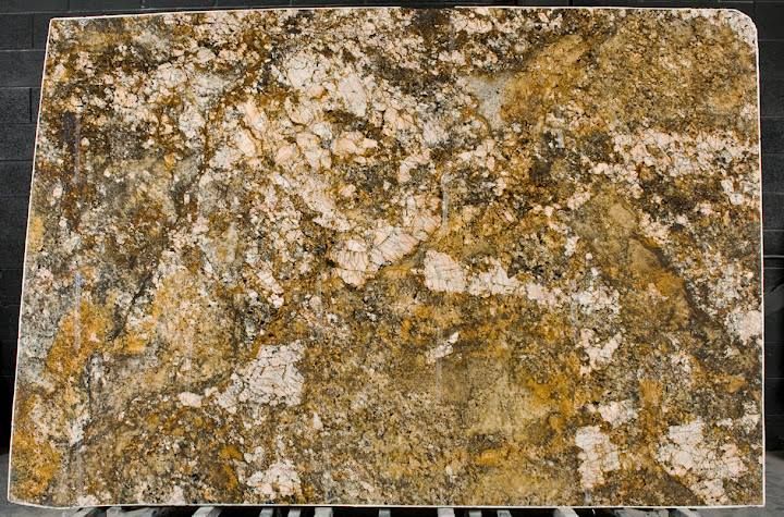 A piece of granite is sitting on top of a table.