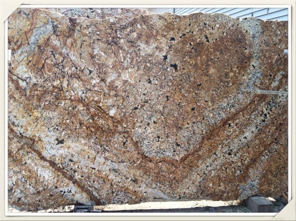 A large piece of granite is sitting on top of a table.