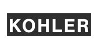 KOHLER logo in white text on a black rectangular background