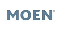 MOEN logo in blue-gray text on a white background