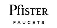 Pfister Faucets logo in black text on a white background