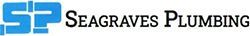 Seagraves Plumbing logo with blue “SP” monogram and black company name on white background