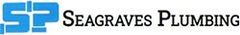 Seagraves Plumbing logo with blue “SP” monogram and black company name on white background