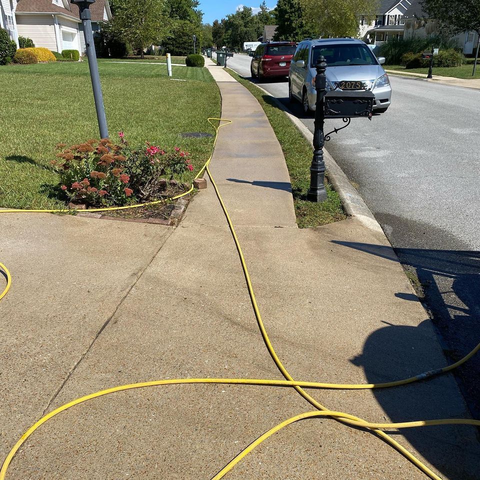 Walkway power washing