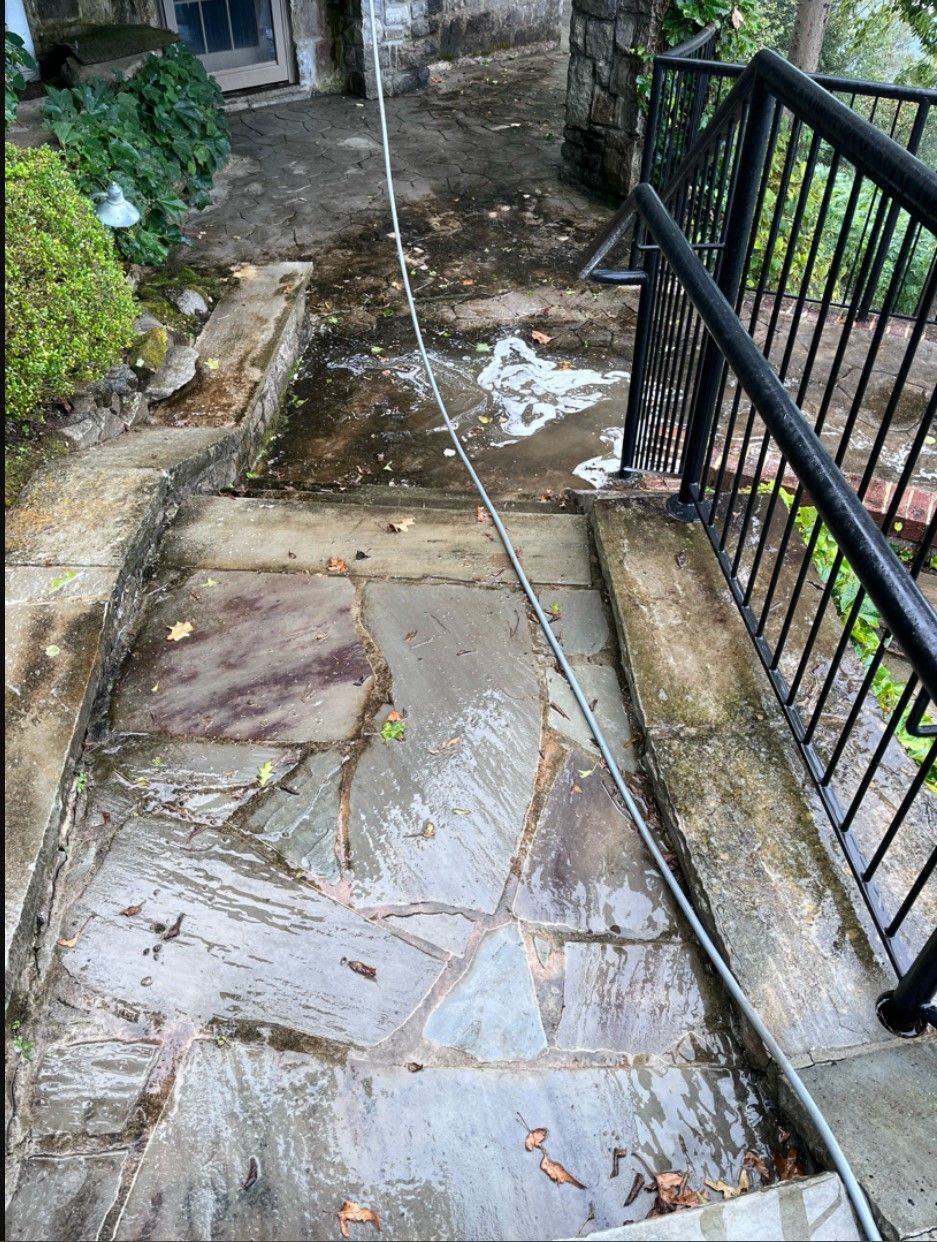 dirty steps before power washing